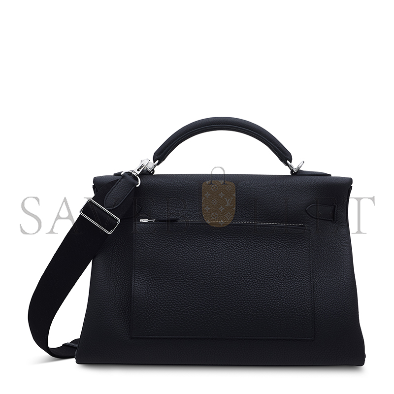 HERMES MASTER BLACK TOGO LEATHER MAXI KELLY 42 WITH PALLADIUM HARDWARE 19271 (42*27*17cm)